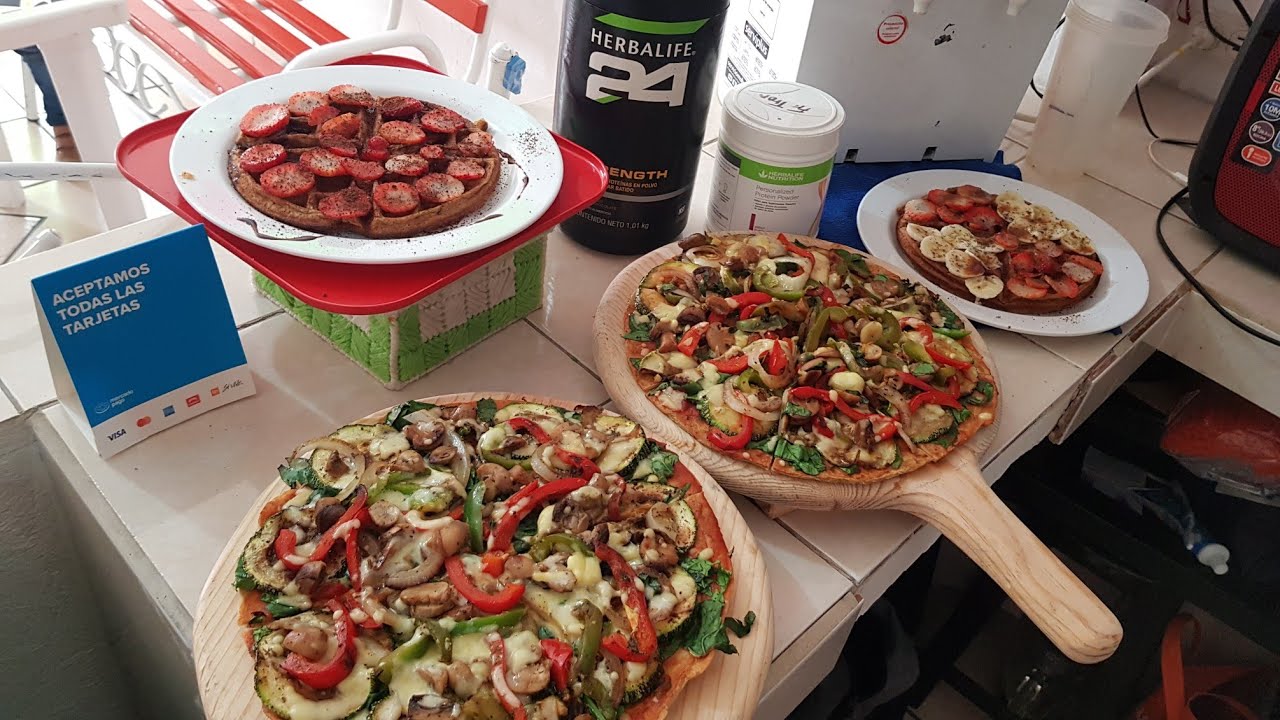 🍕 COMO HACER UNA PIZZA VEGETARIANA con PROTEÌNA DE HERBALIFE 😎