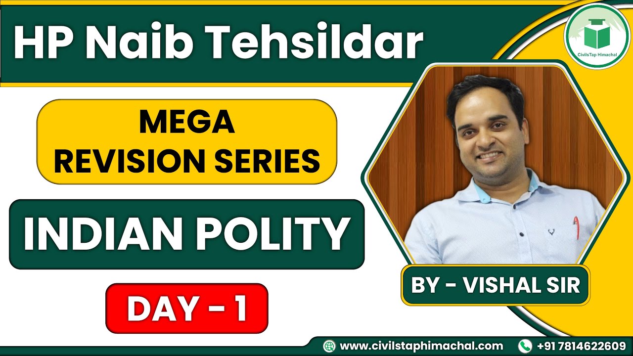 Free Mega Revision Series | Naib Tehsildar | Indian Polity | Day - 1 | Himachal