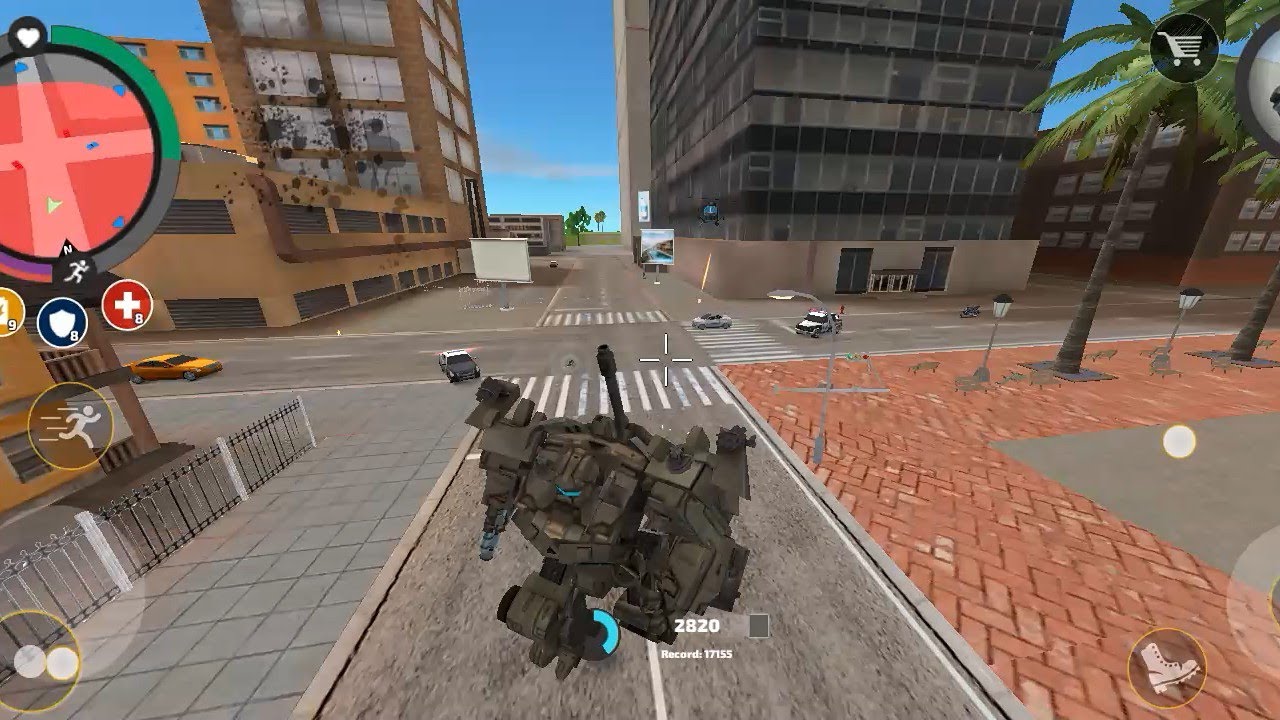 Robot Tank vs Police Tanks, Cars & Helicopters — Epic War Gameplay #ropeherovicetown 