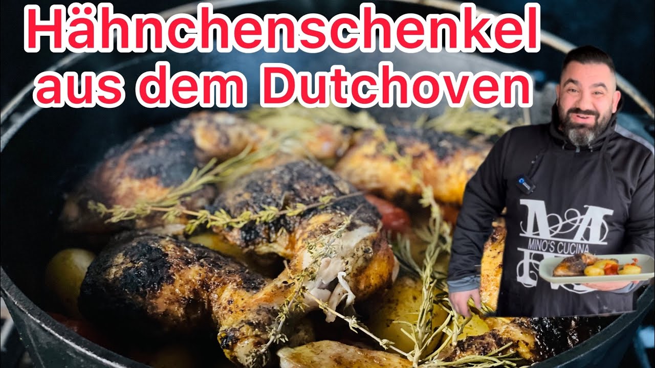 Hähnchenschenkel aus dem Dutchoven, Mediterran