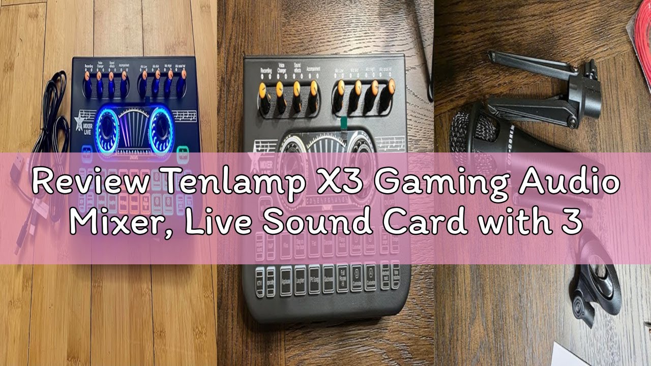 Review Tenlamp X3 Gaming Audio Mixer, Live Sound Card with 3.5mm Condenser Microphone Input, Voice C