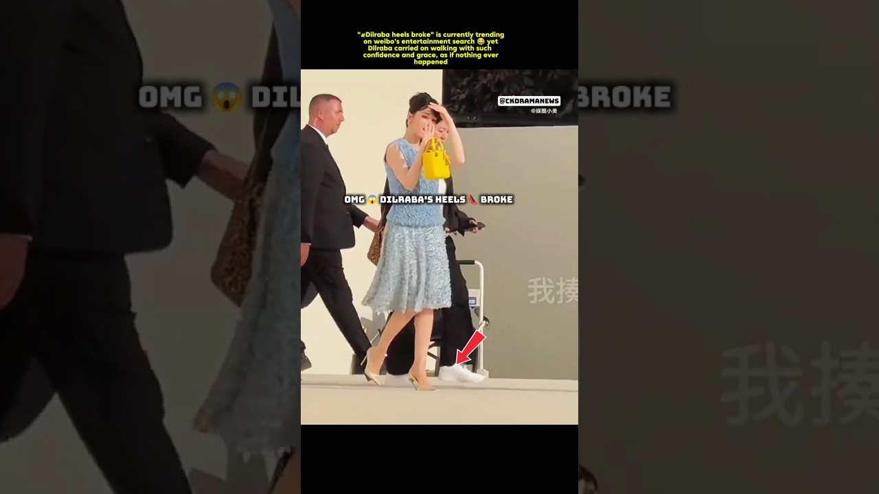 Omg 😱 Dilraba's heels broke in dior show #dilraba #dilrabadilmurat #dior #pfw2025 #cdrama #shorts