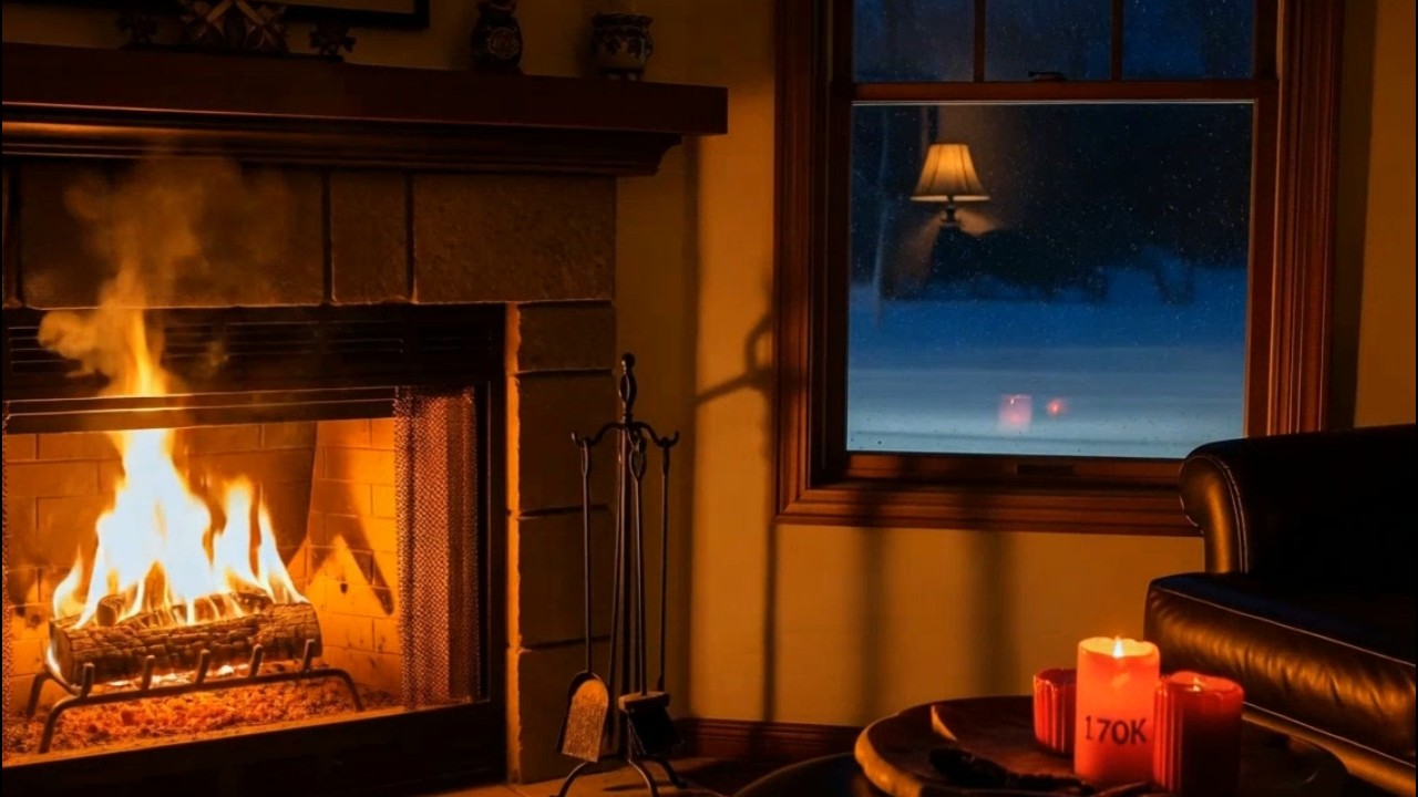 ❄️Cozy Winter Fireplace, 🔥 Sleep through the night Sounds & Crackling Fireplace