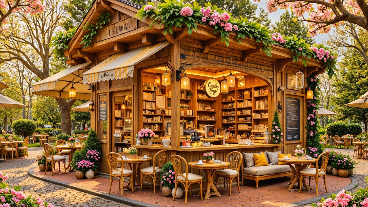 Relaxing Spring Jazz Music for Studying and Working 🍃 Gentle Jazz in a Tranquil Cafe Setting