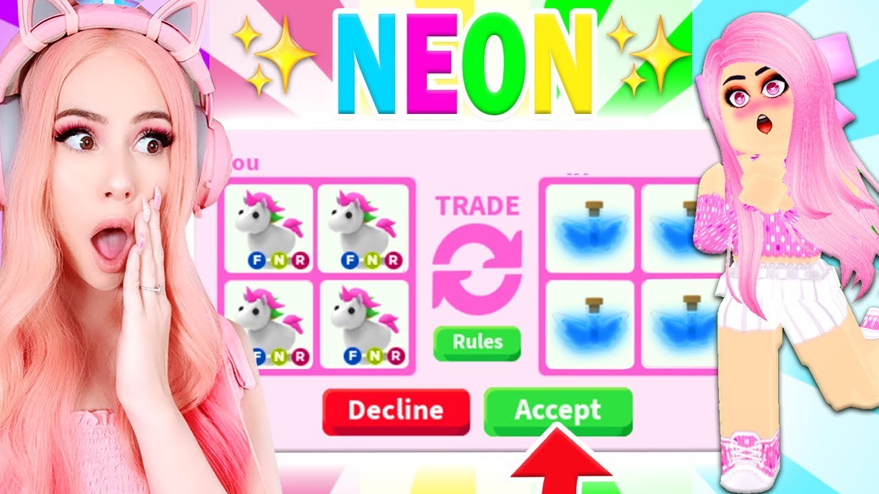 I Tried The ONE COLOR TRADE CHALLENGE *NEONS ONLY* In Adopt Me... Roblox Adopt Me Trading