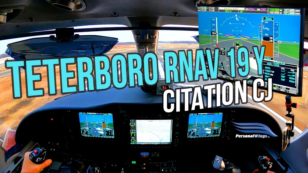 Flying RNAV 19 Y Approach into Teterboro, NJ in Cessna Citation CJ - G1000