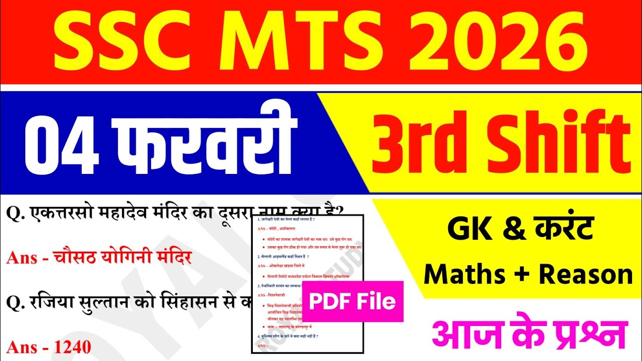 SSC MTS 04 Feb 3rd Shift Analysis 2026 | SSC MTS EXAM Analysis 2026 | SSC MTS Analysis | ROYAL STUDY