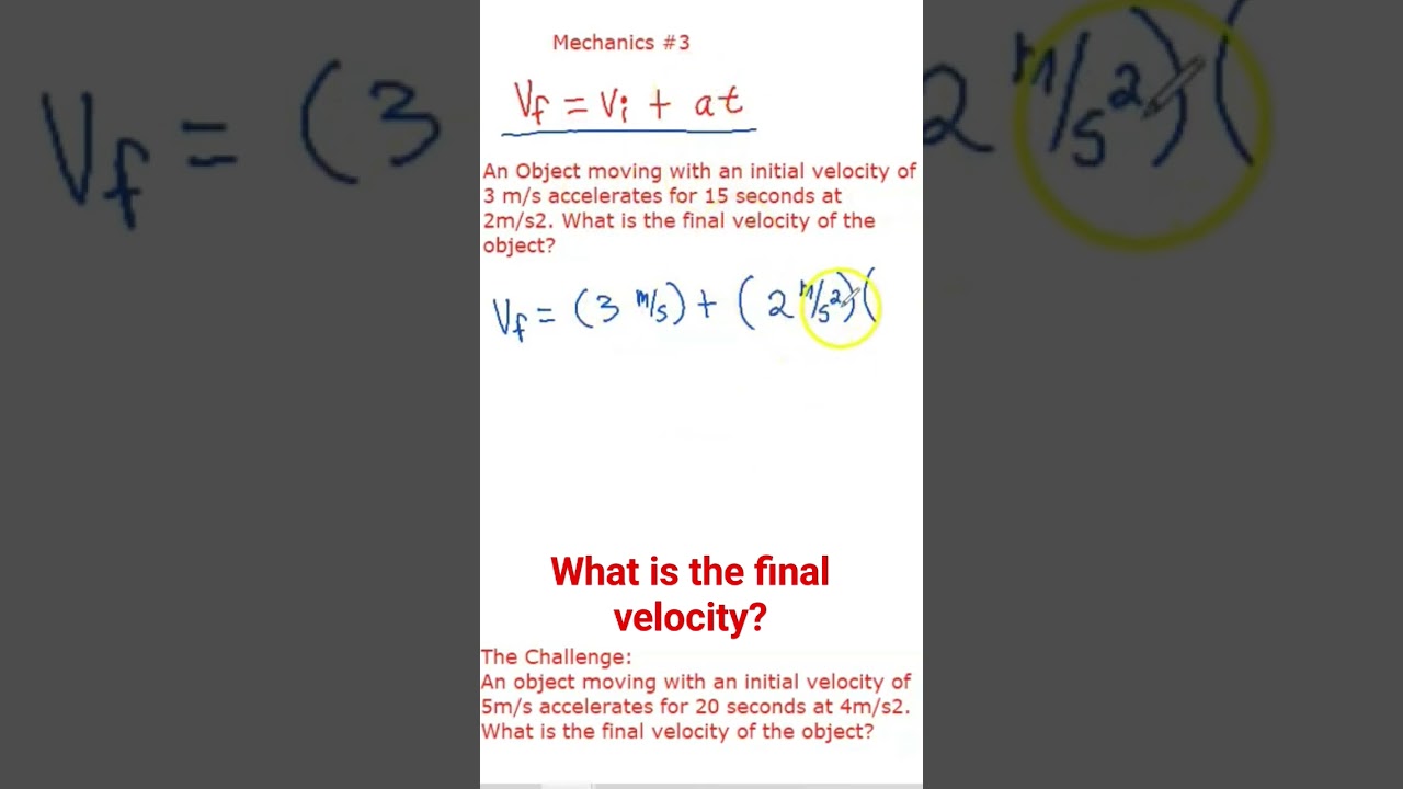 Finding the final velocity #maths #physics #shorts