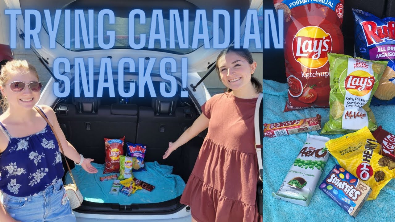 Americans try Canadian Snacks for the First Time! // First Visit to Canada | Olivia Simone Vlogs