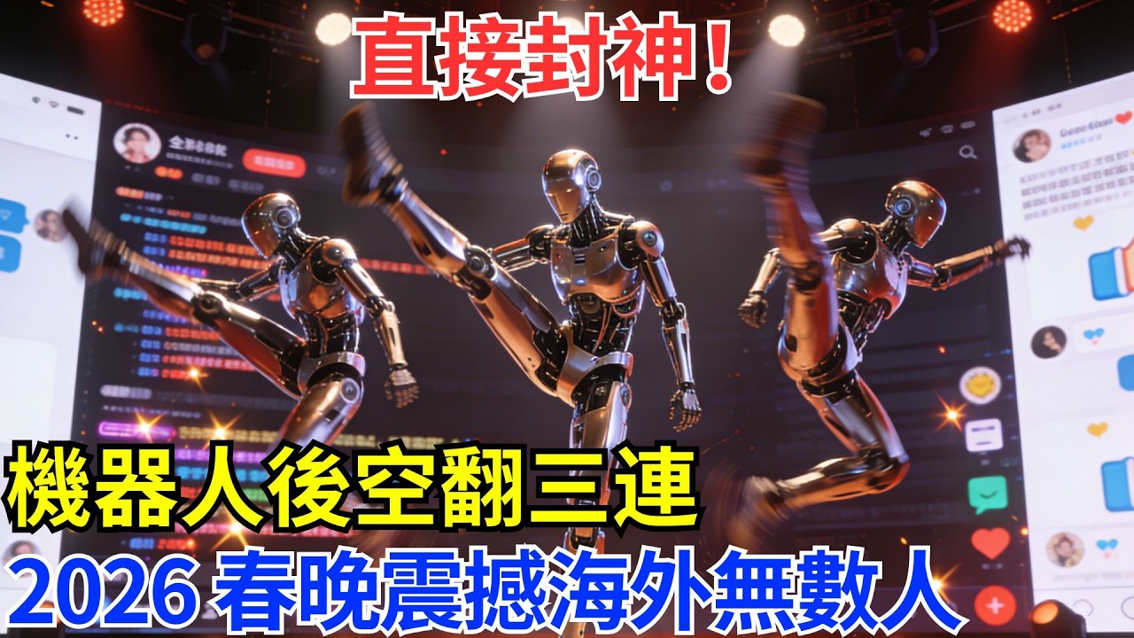 封神！2026 春晚《武 BOT》殺瘋了，機器人單腿後空翻三連，老外看呆刷屏全球#基建 #科技 #科普 #奇跡 #世界奇跡 #基建狂魔