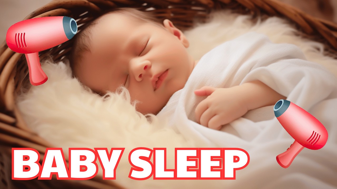 Gentle Hair Dryer Sound for Babies | Helps Babies Sleep Soundly & Reduces Crying | 10 Hours