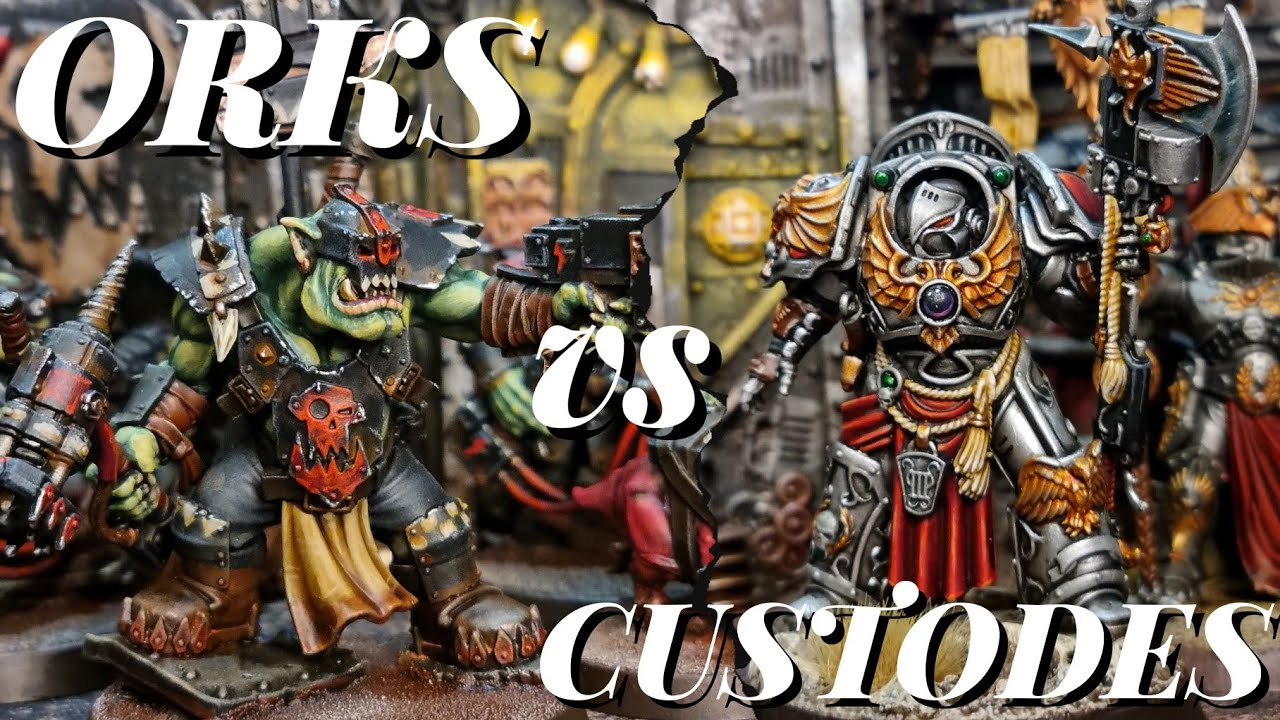 ORKS Vs ADEPTUS CUSTODES. 2k points Warhammer 40k Battle Report.