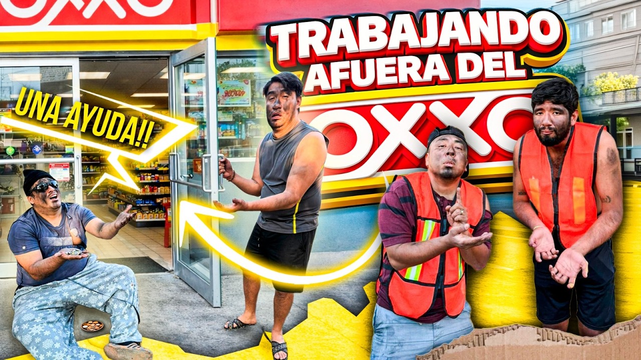 TRABAJANDO DE ABRE PUERTAS DEL OXXO POR UN DIA CON EL CREW | cuanto ganamos