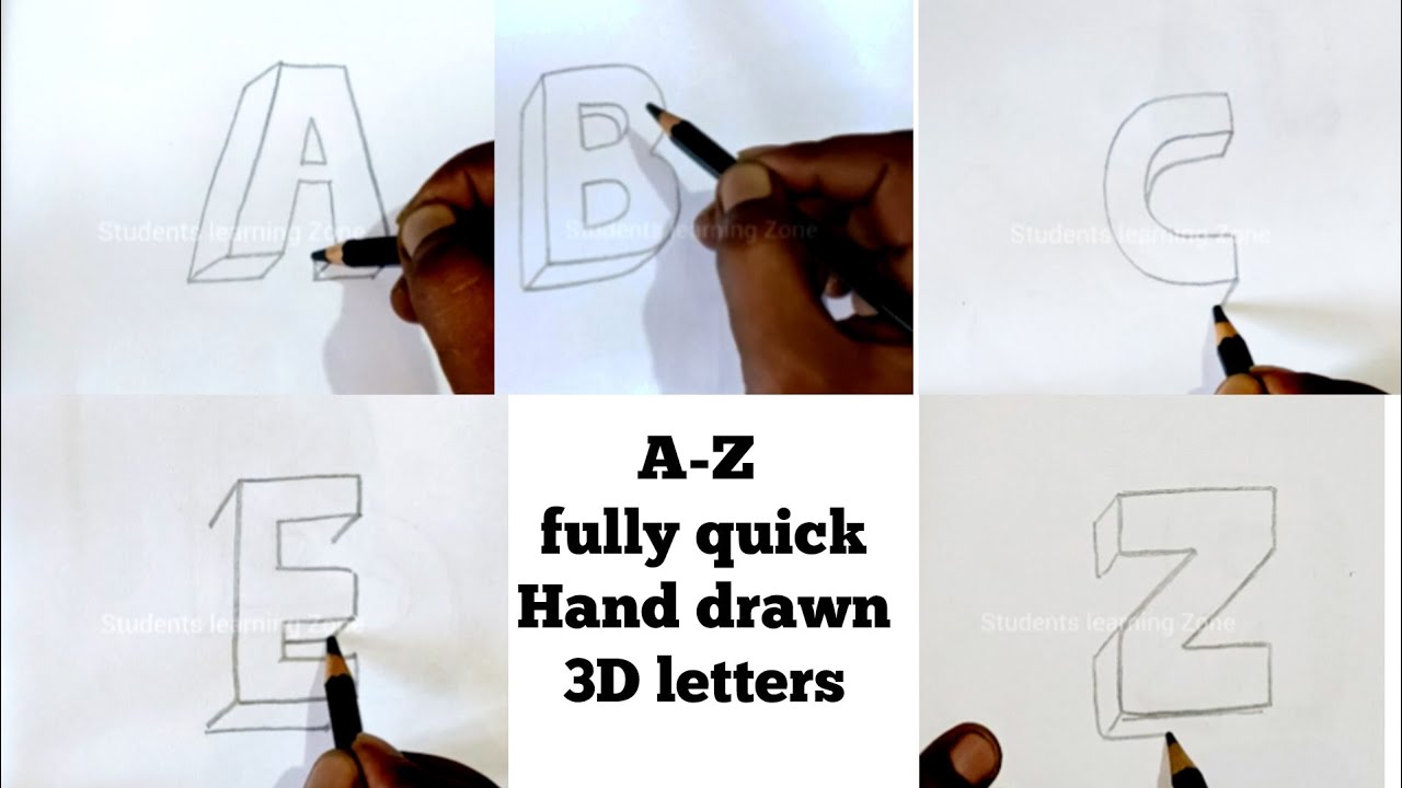 A–Z Quick 3D Hand-Drawn Letters