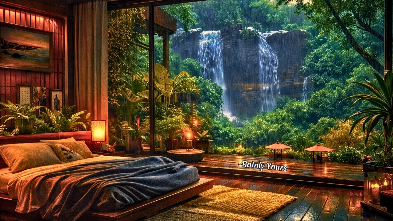 Cozy Rain Room for Deep Sleep | Gentle Thunder, Steady Rain| 3 Hours🌧️#rainasmr #rainsoundsforsleep