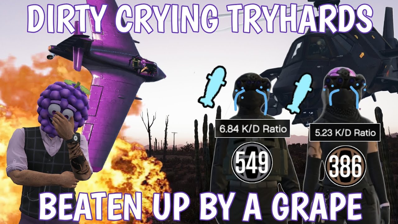 Crying Hypocrite Tryhards beaten up by a Grape! | GTA Online