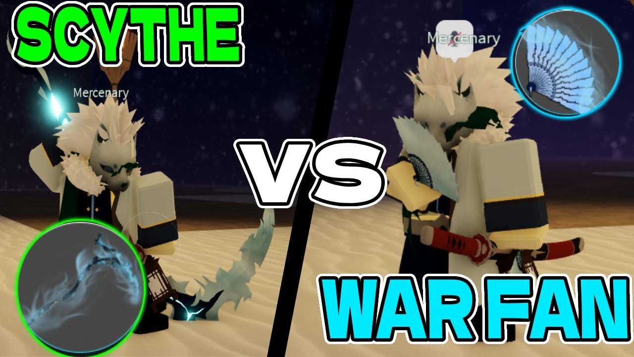 [PROJECT SLAYERS] WAR FANS VS SCYTHE??? WHICH IS BETTER??? UPDATE 1.5...