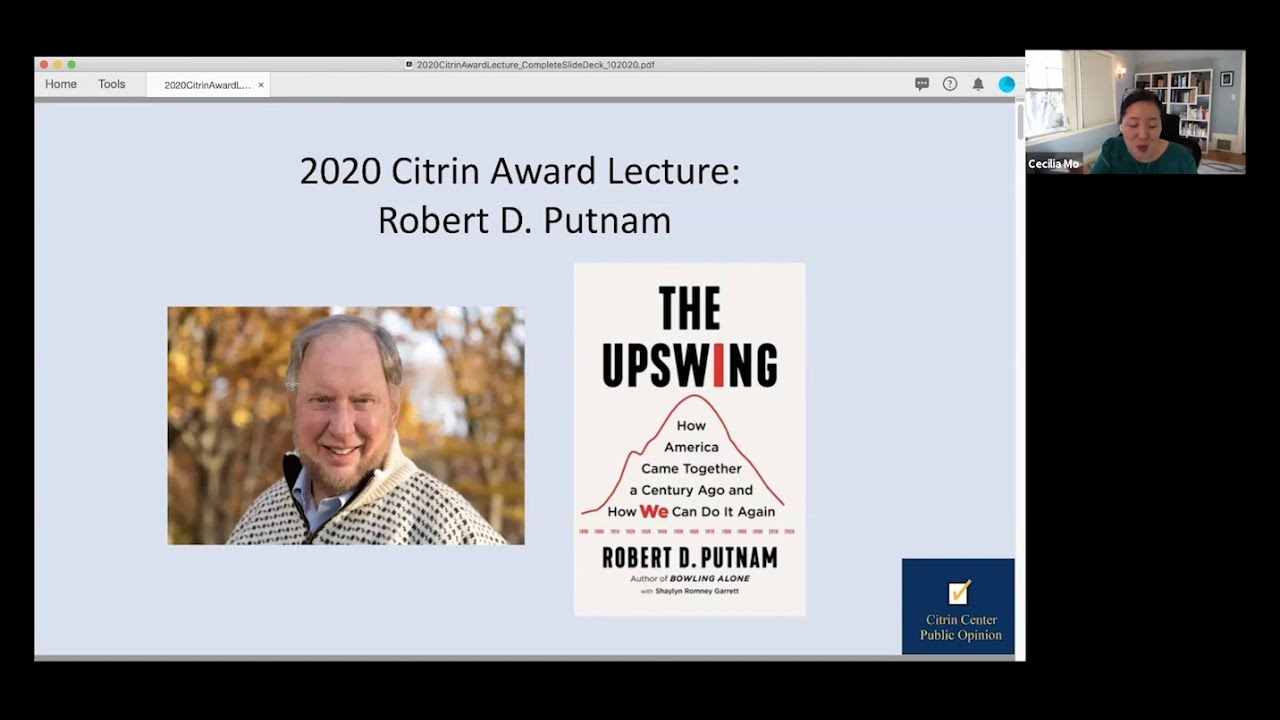 2020 Citrin Award Lecture: Robert D. Putnam