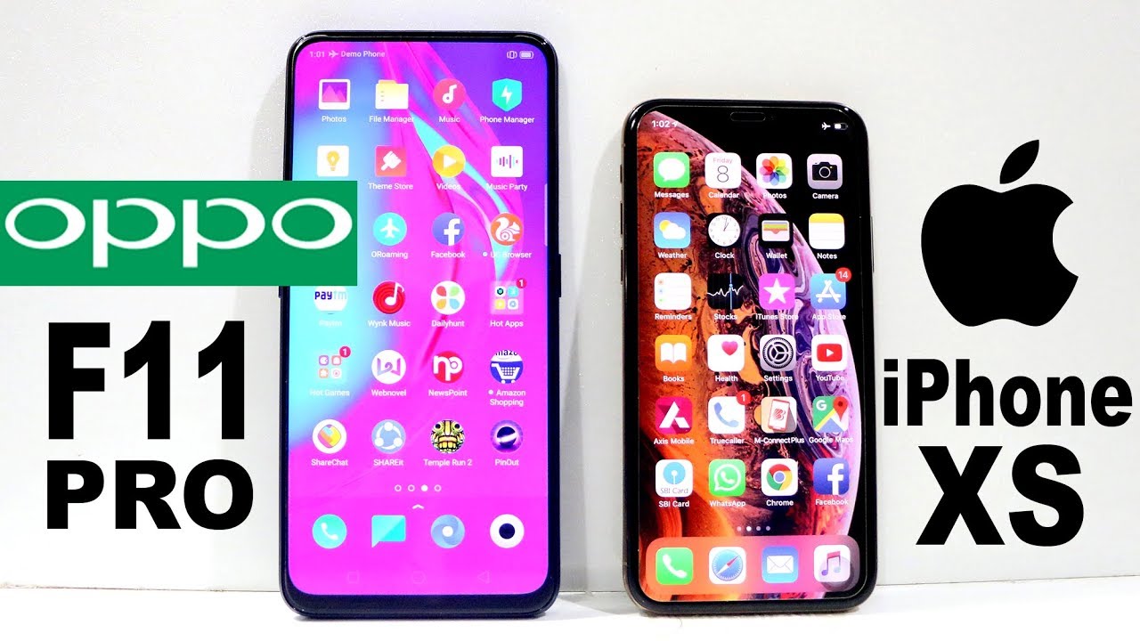 Oppo F11 Pro Vs iPhone XS Speed Test