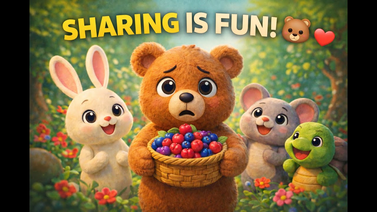 The Sharing Bear 🐻 | Claymation Story for Kids About Sharing & Kindness #ClaymationStories