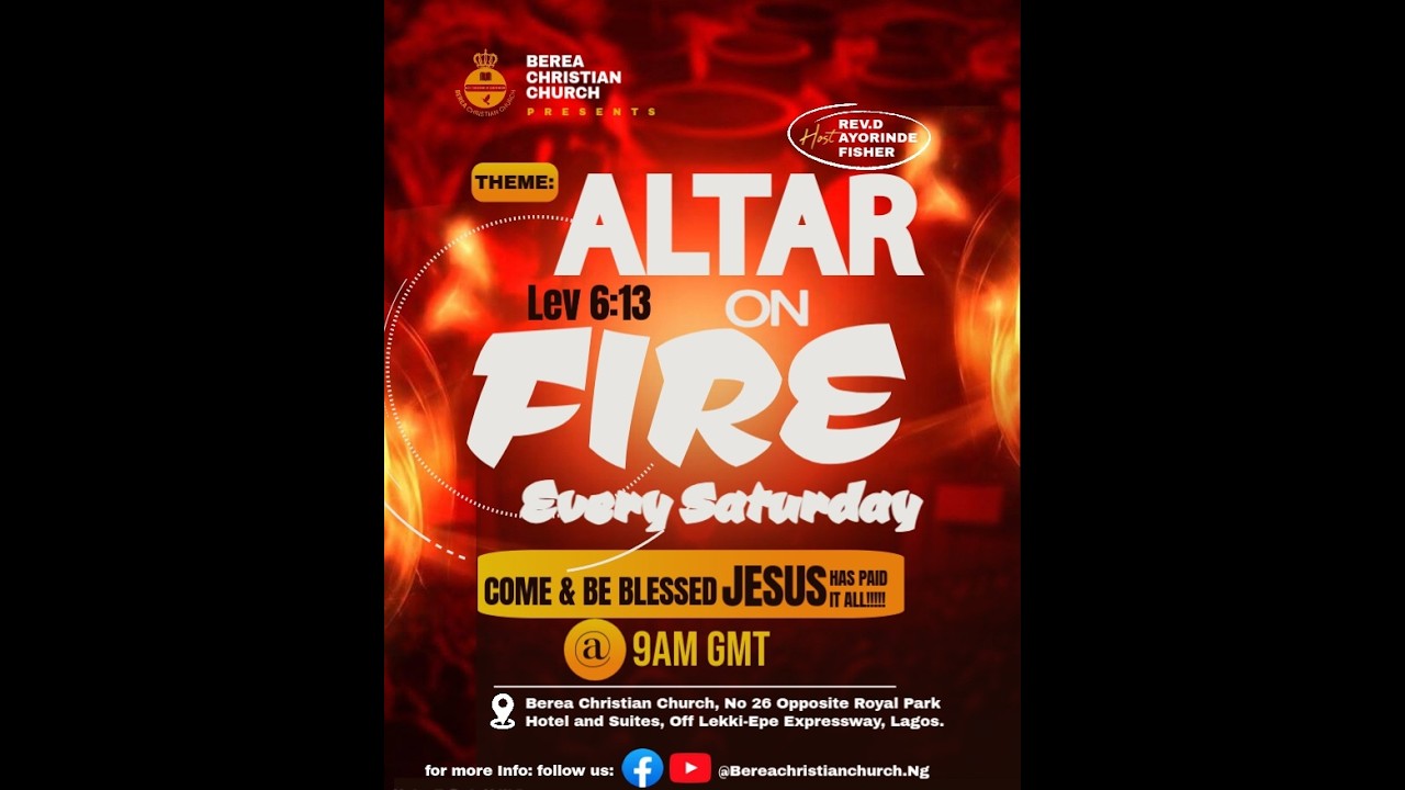 Altar on Fire| Berea Christian Church NG | Saturday 21st of February 2026
