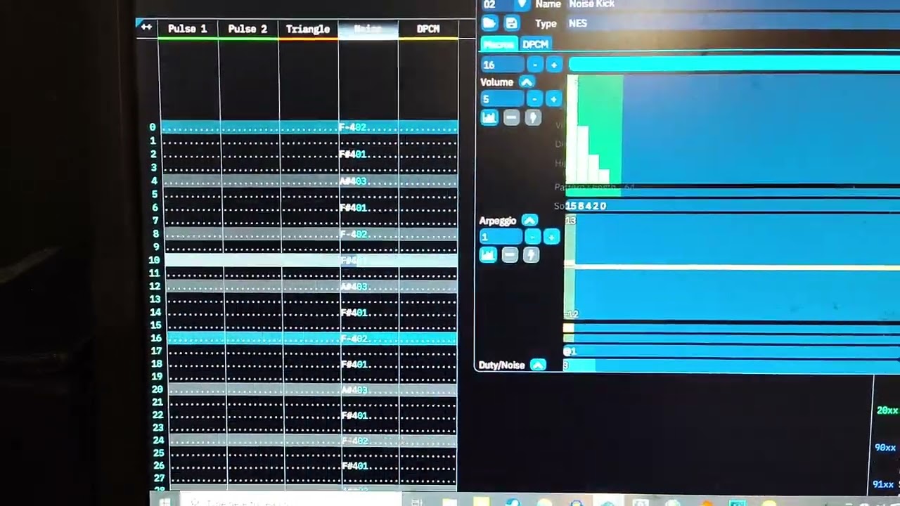 Furnace Tracker Test NES drum sound design