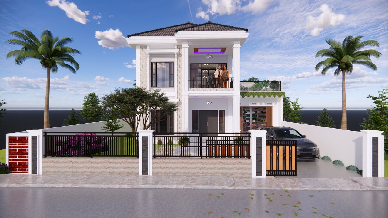 DESAIN RUMAH 2 LANTAI MINIMALIS + TOKO  DENGAN 4 KAMAR TIDUR (Owner: Ibu. Jumaiyah-Banyuwangi)