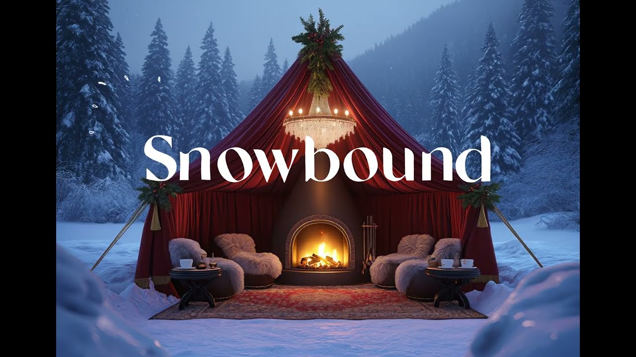 Luxury Winter Tent in a Snowy Forest | Crackling Fireplace Ambience (No Music)