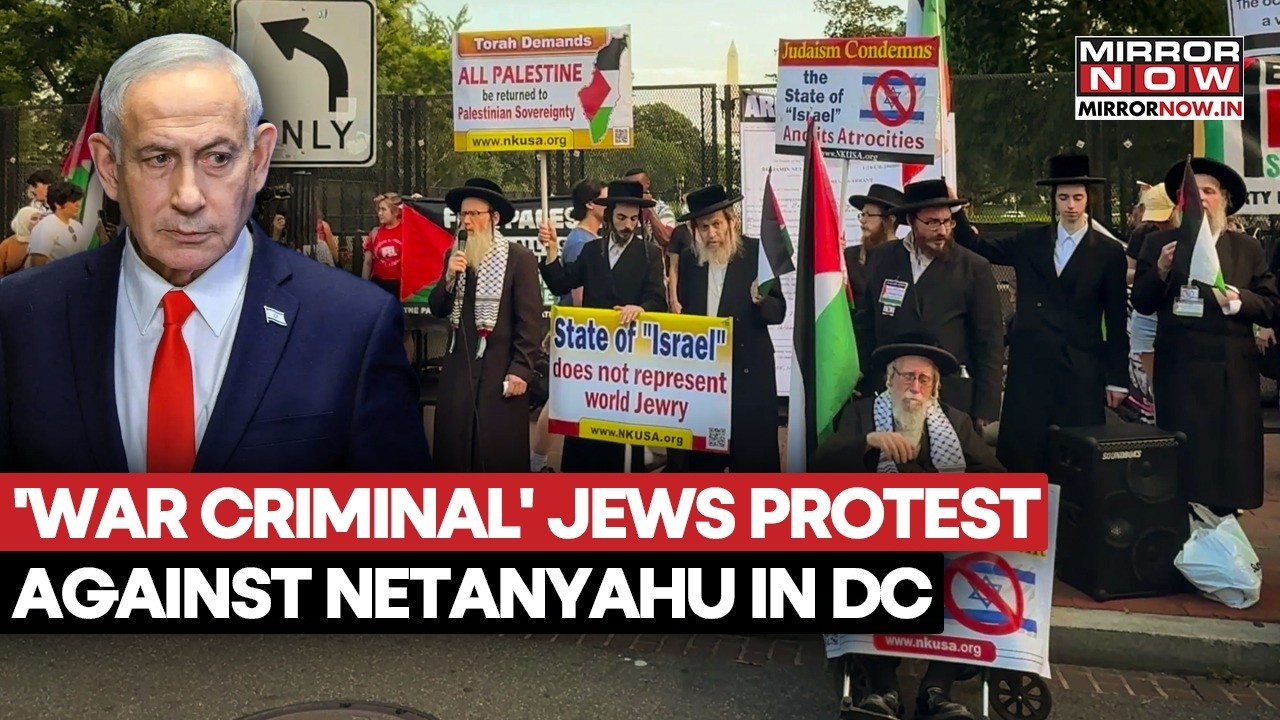JEWS VS NETANYAHU? Orthodox Jews Hold 'War Criminal' Posters at Explosive US Protest