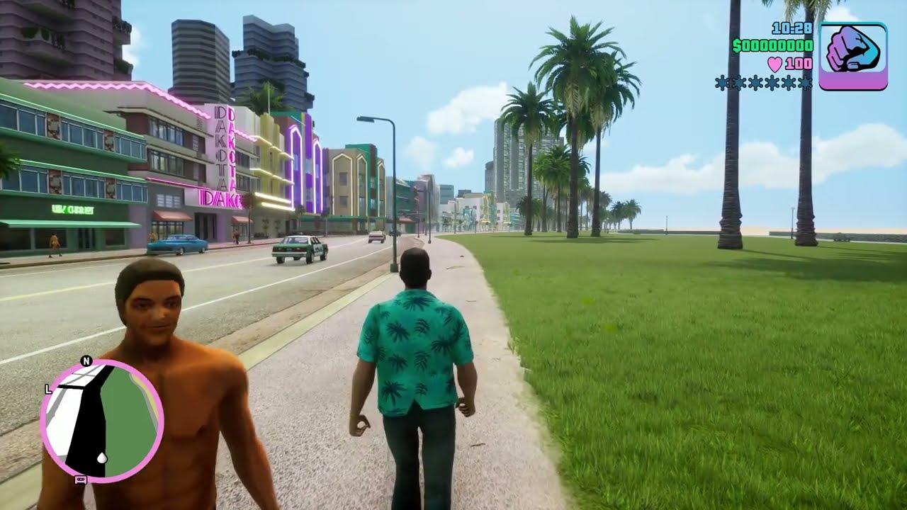 GTA VICE CITY ONE HOUR WALK IN THE STREETS OF VICE CITY (ITS NOT A GTA WALKTHROUGH) 
