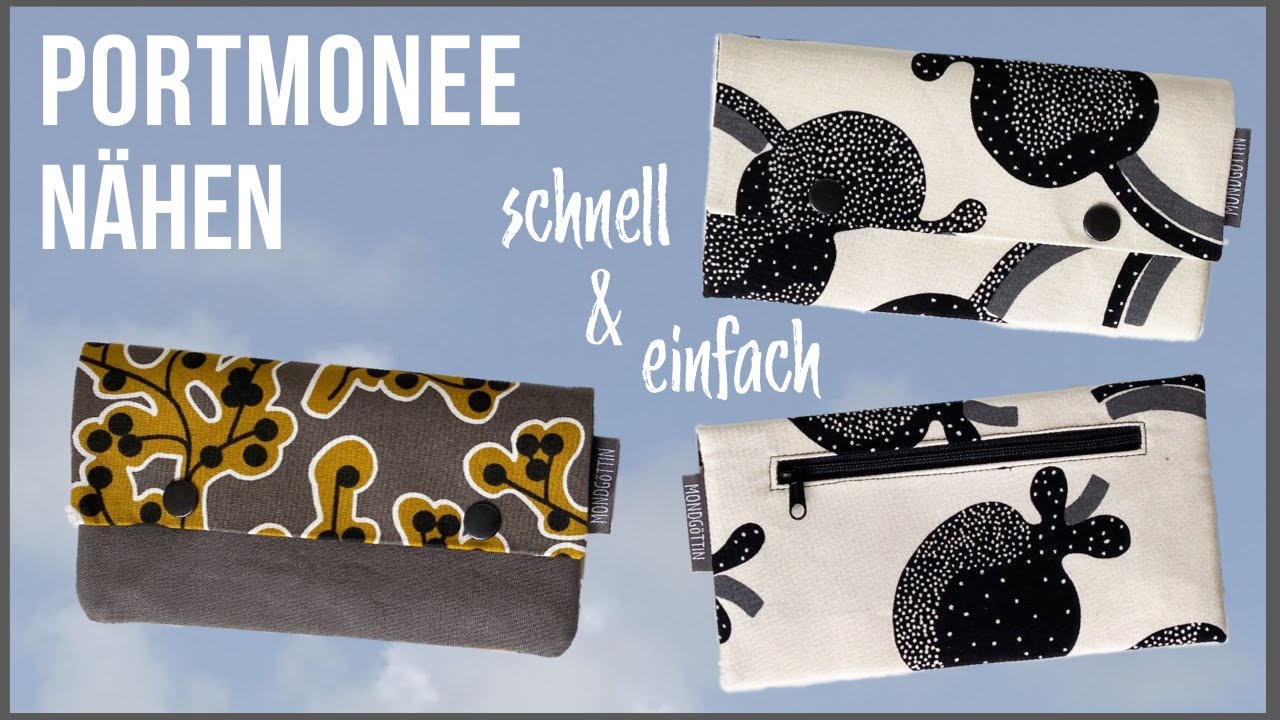 DIY - Anleitung: großes Portemonnaie nähen, für Karten, Scheine + Kleingeld, schnell + einfach