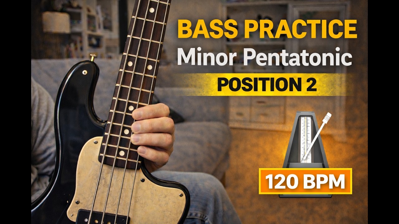 Bass Practice – Minor Pentatonic Position 2 (120 BPM)