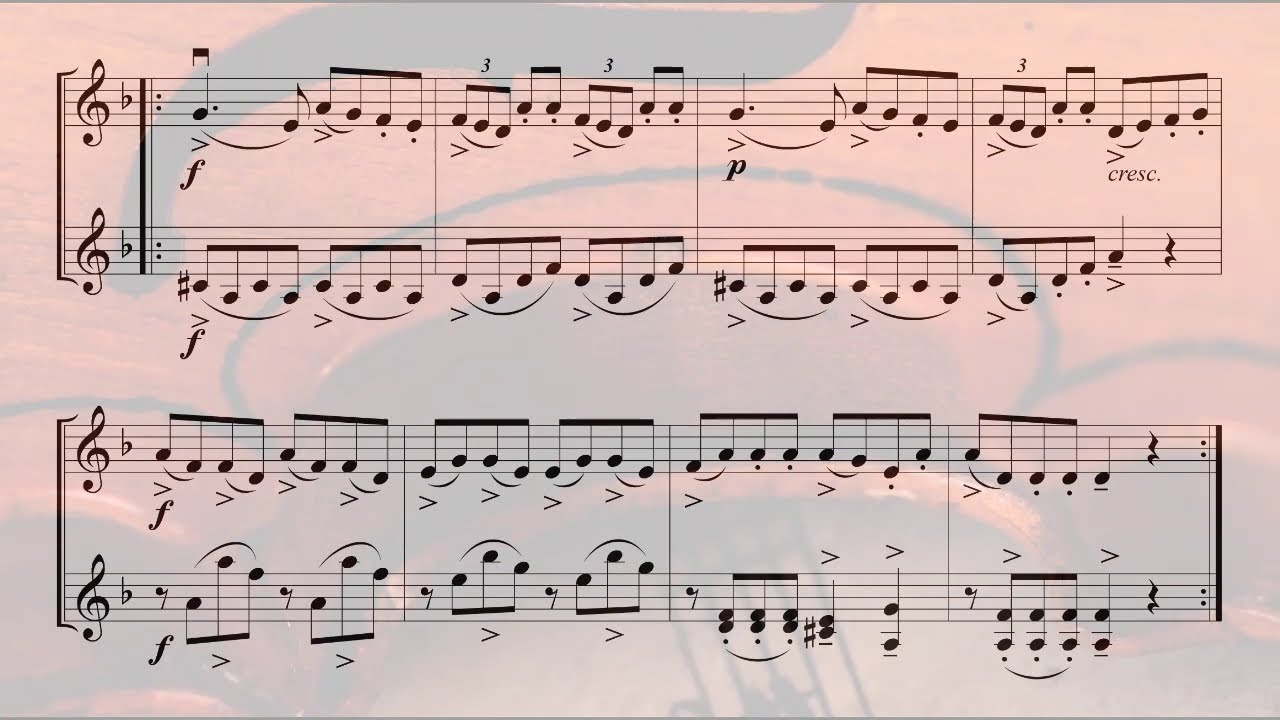Duet No. 10 - Adagio, from B. Campagnoli's 101  Pi&egrave;ces Faciles et Progressives