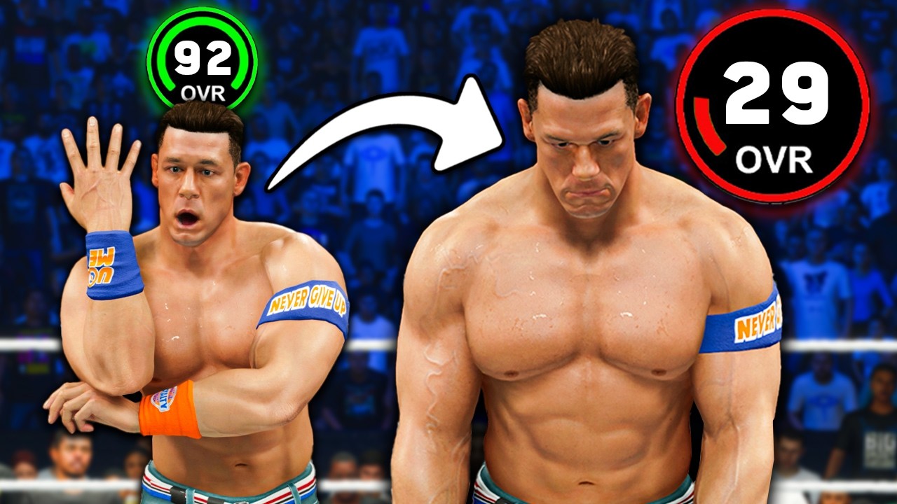 WWE 2K, But Wrestler Ratings Are Flipped