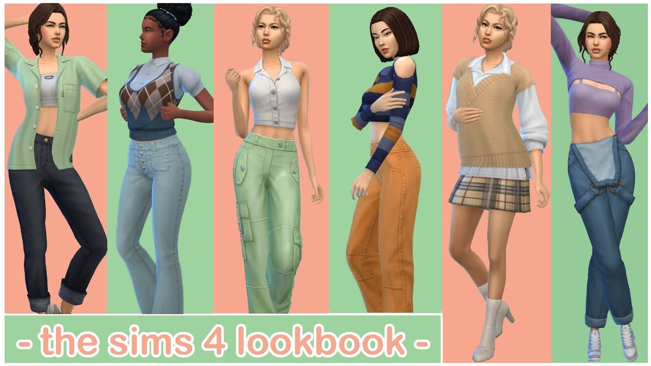 THE SIMS 4 LOOKBOOK (CAS) 👚👒 70+ OUTFITS 👗👒 NO CC!💖
