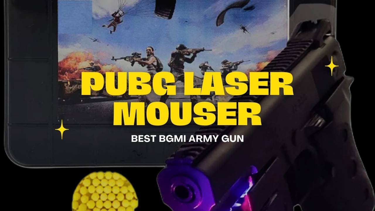 PUBG Laser Mouser Gun - pistol with Laser Light &65 BB Bullets |Army|🔥