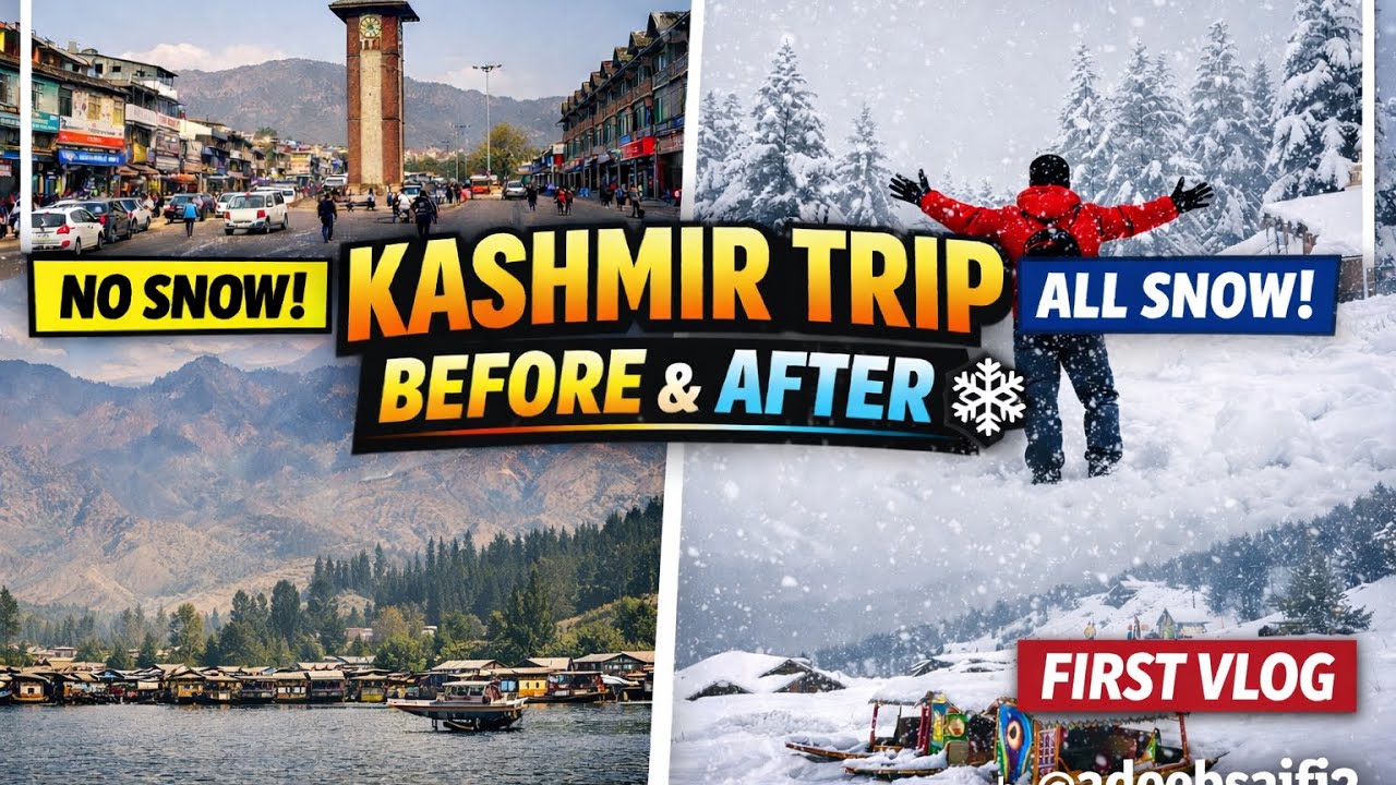 Kashmir Travel Vlog | Amazing Snowfall Experience in Kashmir ❄️🏔️
