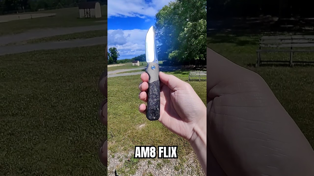 NEW FAVORITE ?  AM8 FLIX M390 w/ Titanium & Black Marble Carbon Fiber Scales  #summer #outdoors #edc