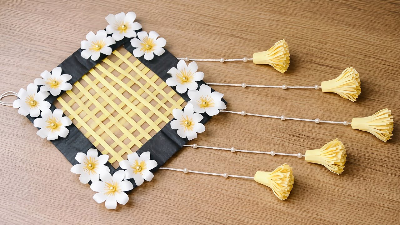 Easy Paper Wall Hanging Craft | DIY Flower Wall Decor | Handmade Home Decoration Idea 