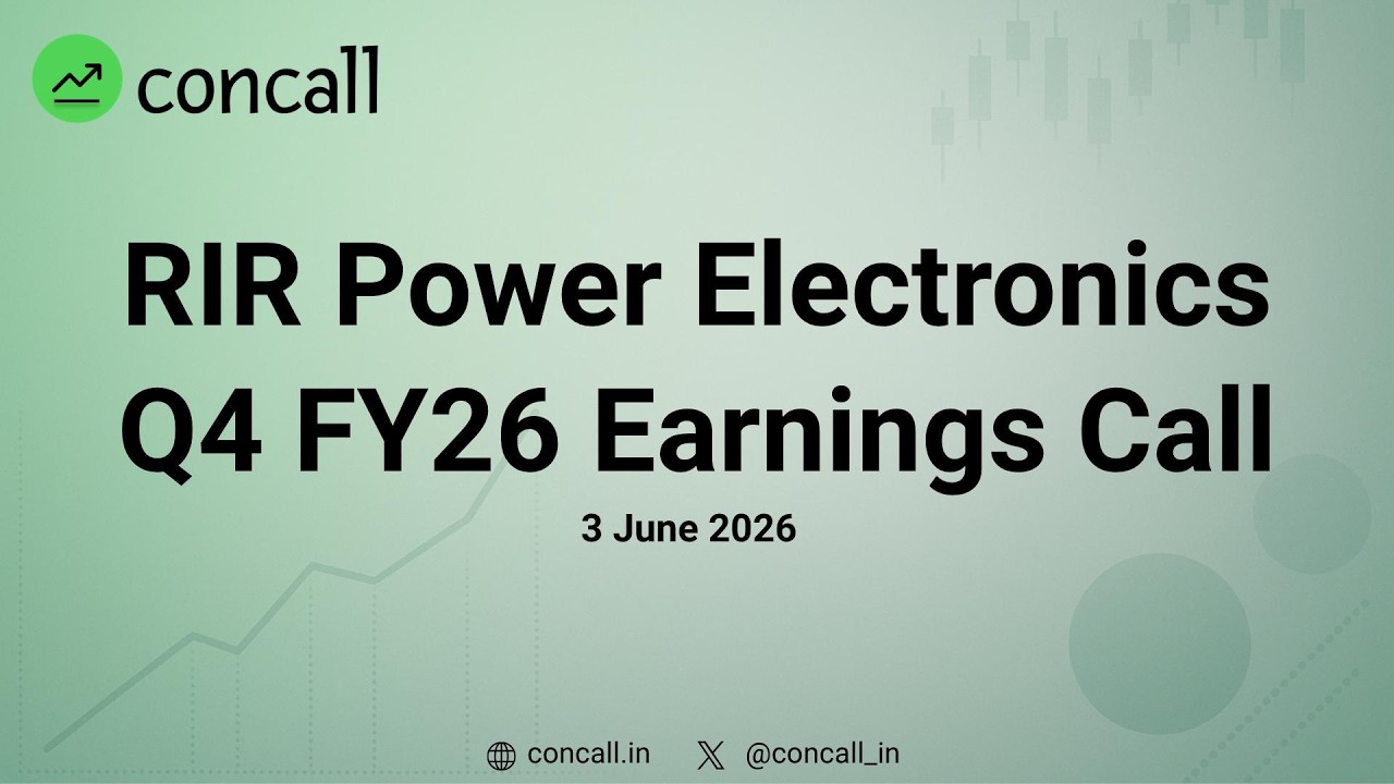 RIR Power Electronics Q4 FY26 Earnings Conference Call | Concall.in