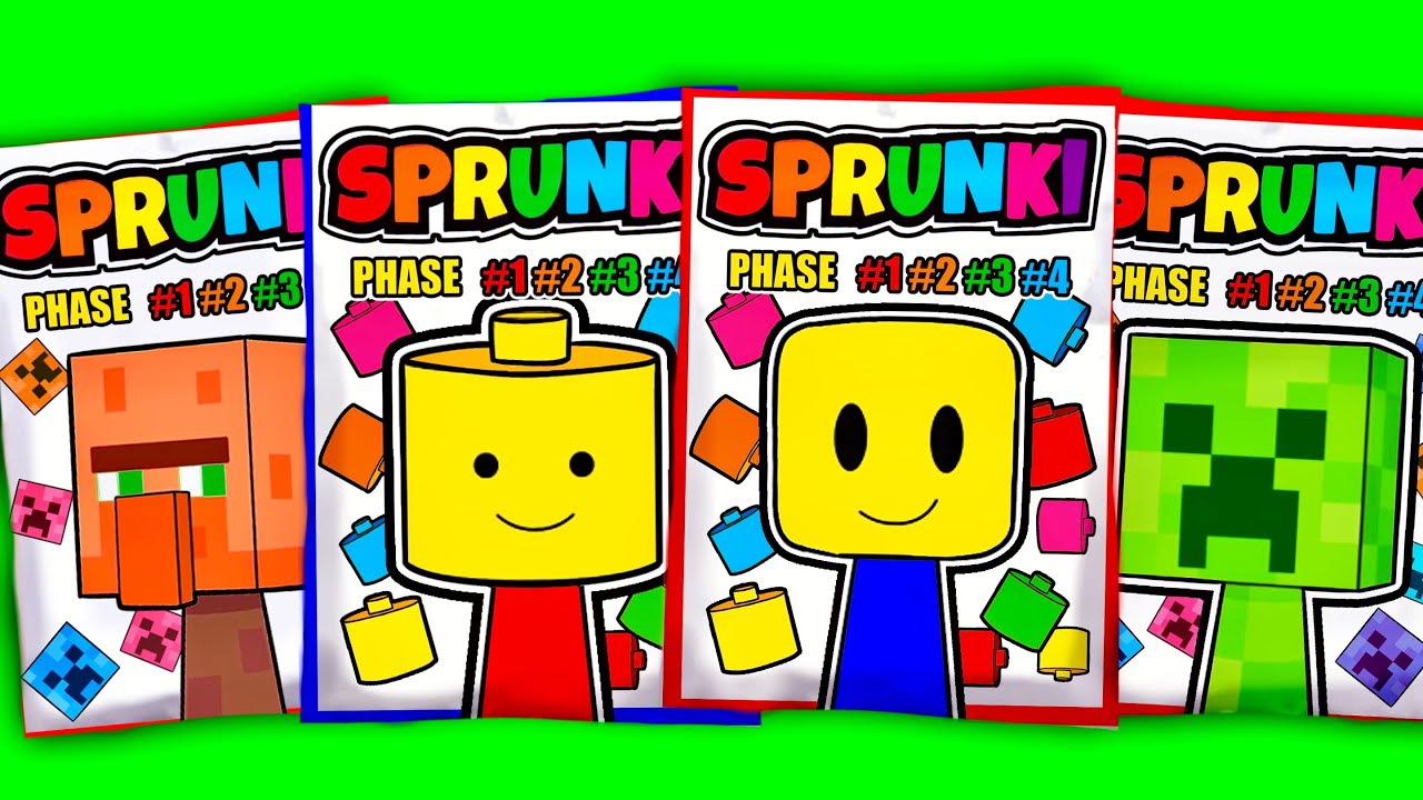 🌈SPRUNKI Blind Bag OC Lego Guy, Noob, Villager, Creeper ASMR Phase 1vs2vs3vs4 squishy