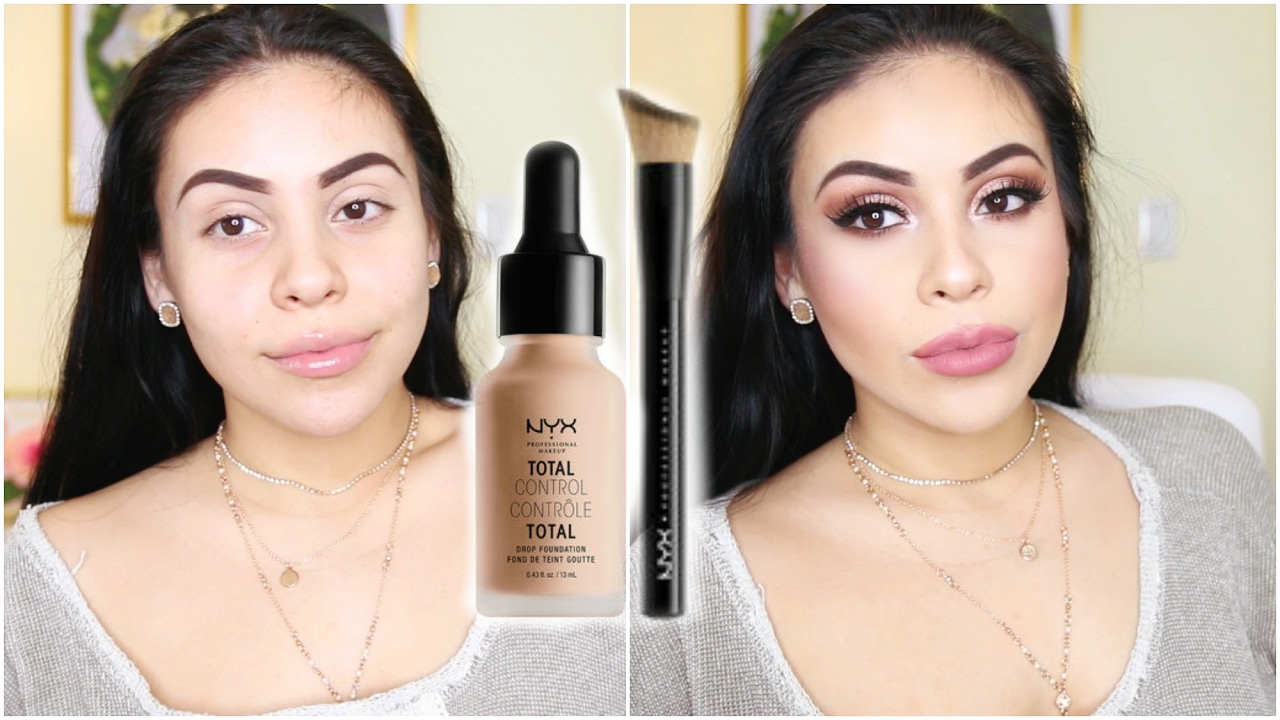 NEW NYX TOTAL CONTROL DROP FOUNDATION FIRST IMPRESSION, REVIEW, DEMO + WEAR TEST! | JuicyJas