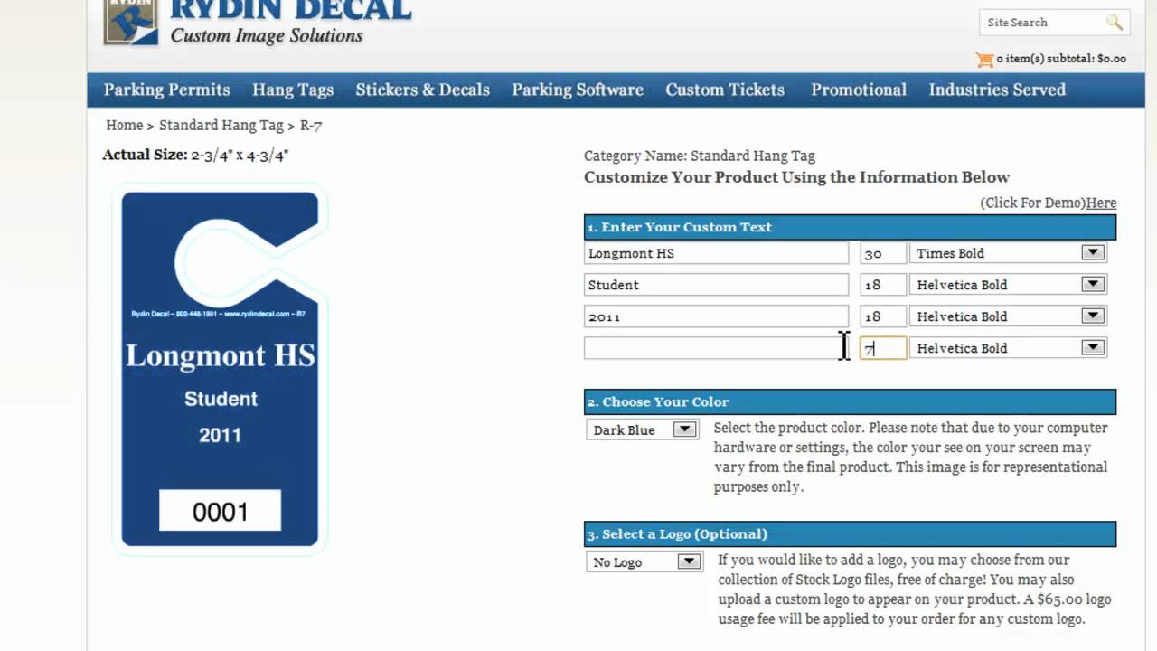 Rydin Decal | Creating & Ordering Custom Parking Permit Hang Tags Online