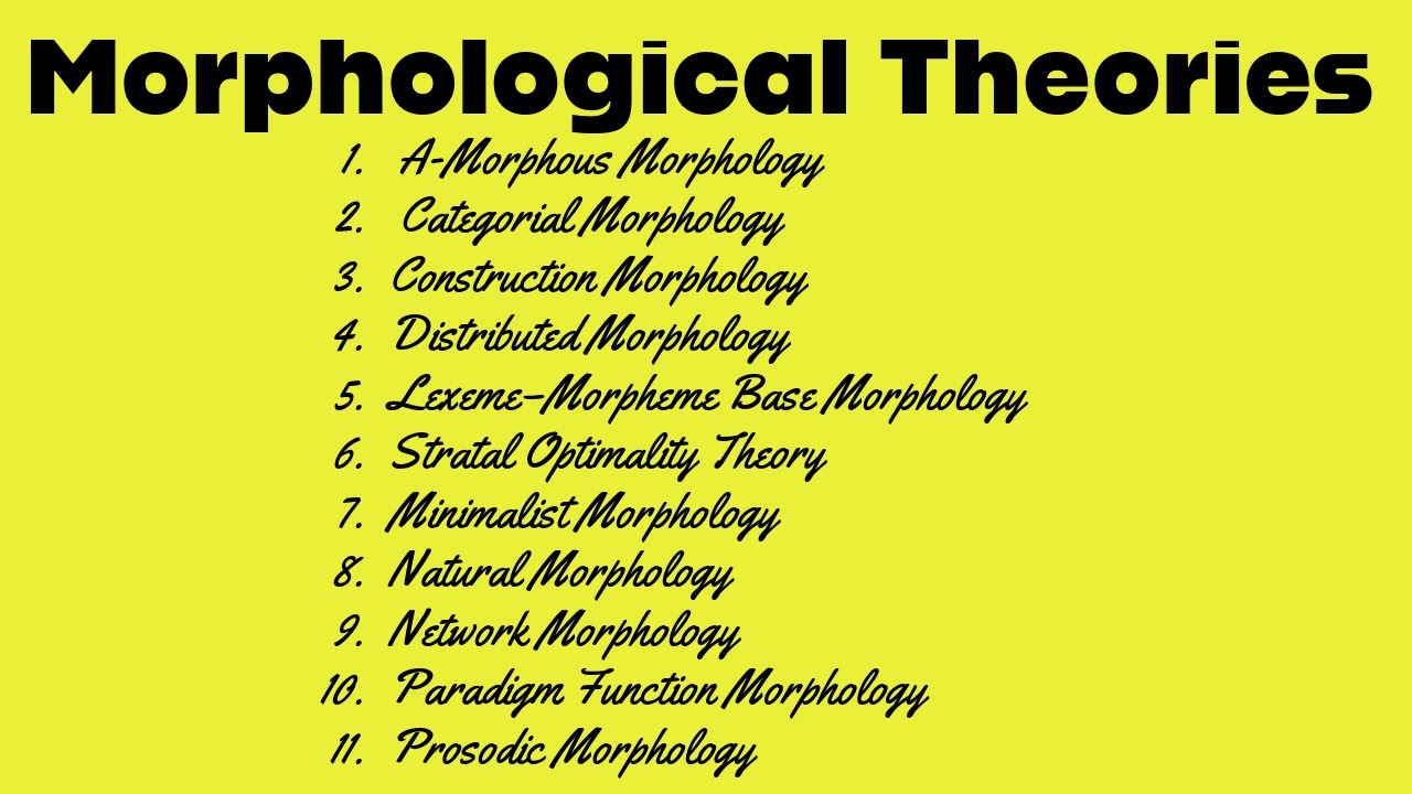Morphological Theories