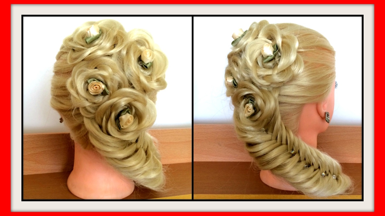 3D ROSE BRAID HAIRSTYLE WITH FISH TAIL / HairGlamour Styles /  Hair Tutorial