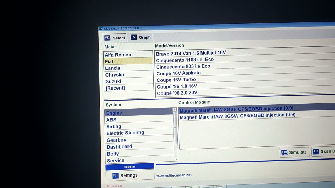 SCANNER PARA MAREA E FIAT 3 PINOS - VAG KKL - DG BH