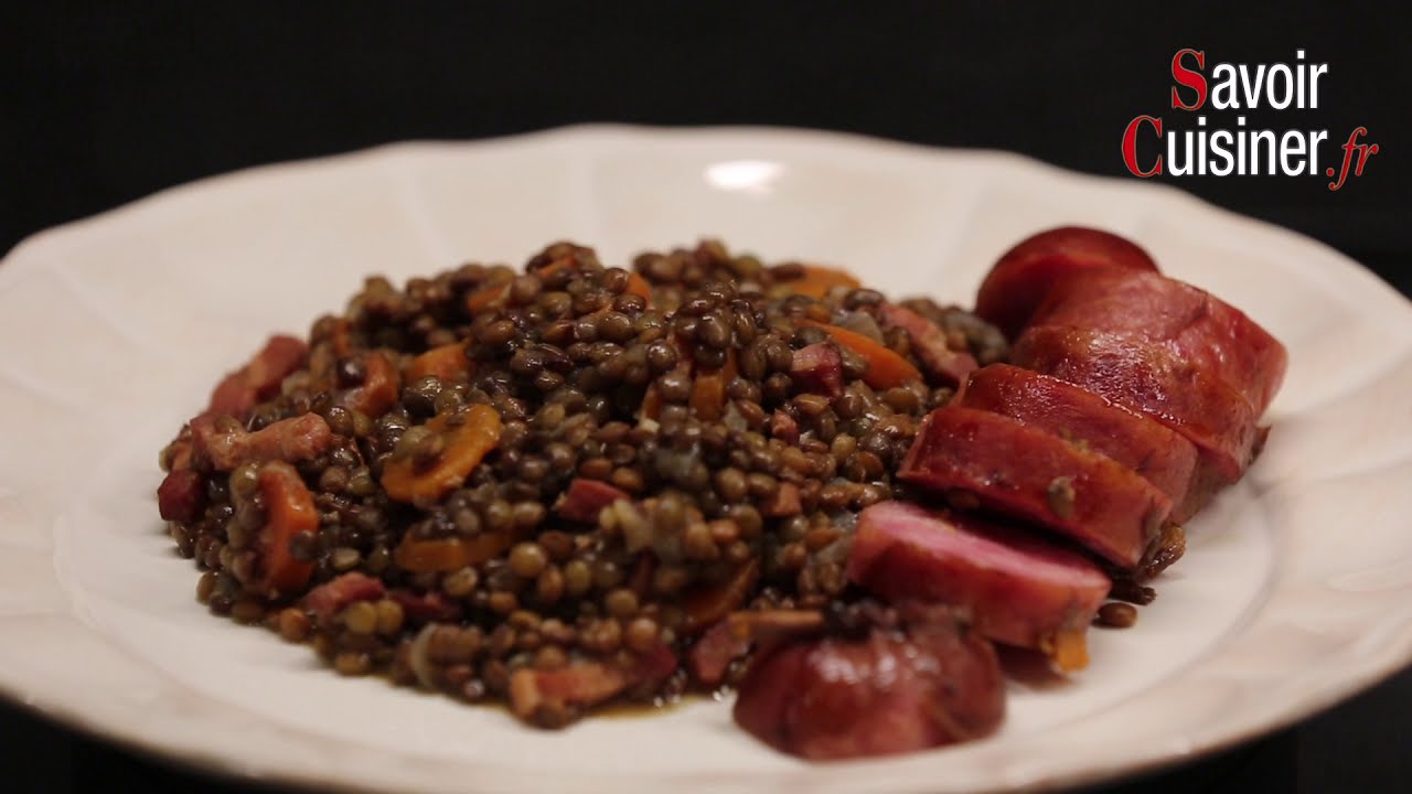 Recette facile des lentilles aux saucisses de Morteau