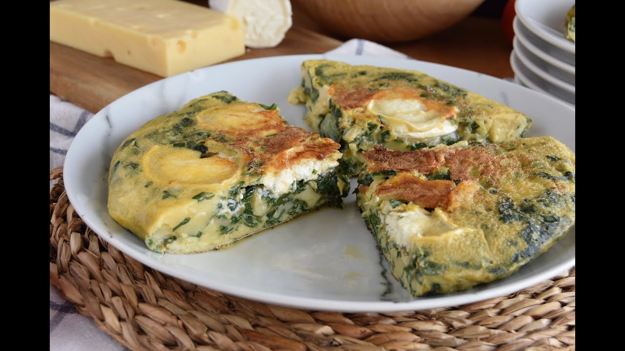 Tortilla de acelgas o espinacas con queso