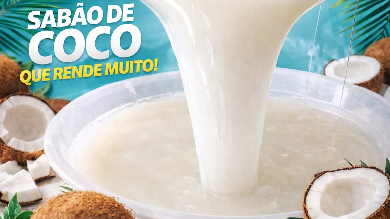 SABÃO DE COCO 🥥 SEM ESFORÇO | PRONTO EM MINUTOS 