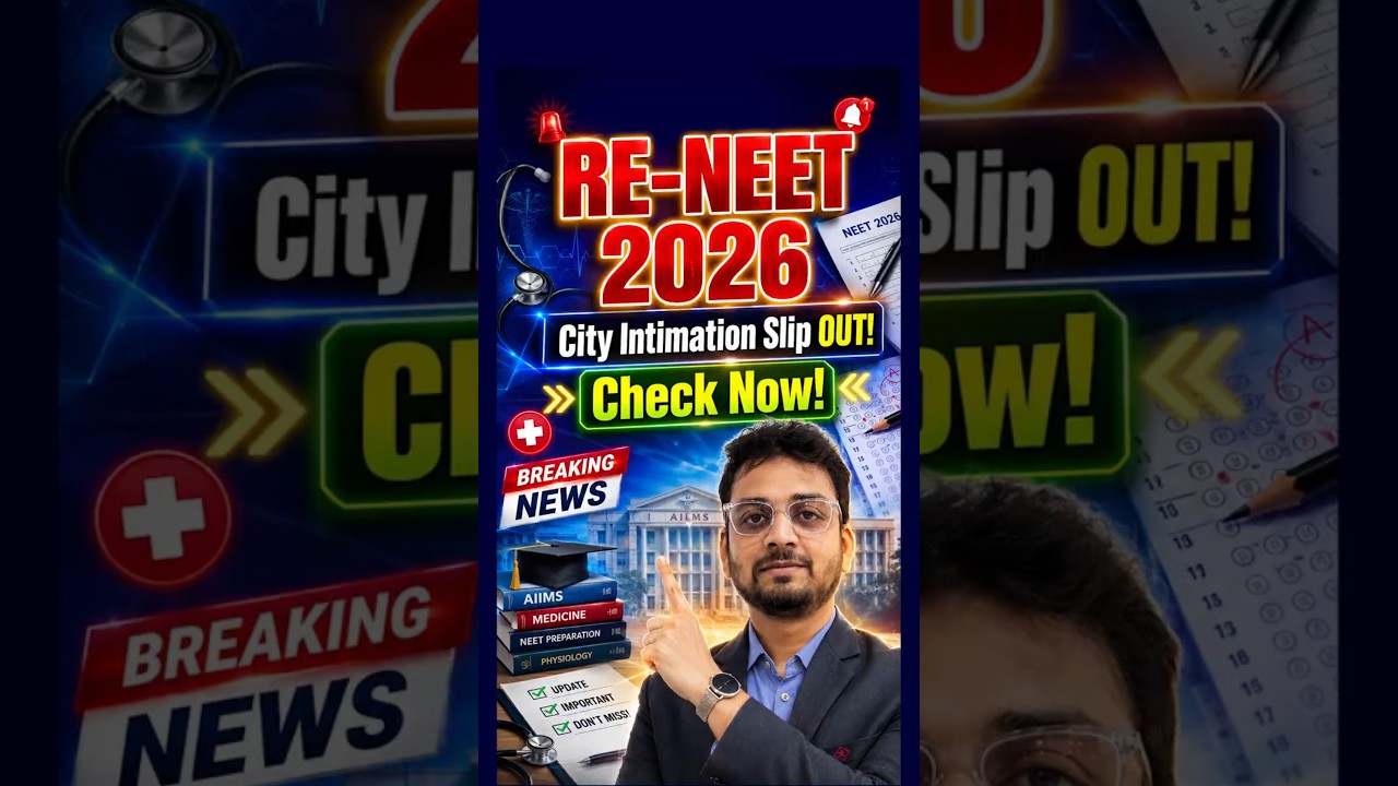 RE-NEET 2026: City Intimation Slip OUT! 🚨 Check Now!#neet2026 #neet #nvsir #strategy | Motion NEET